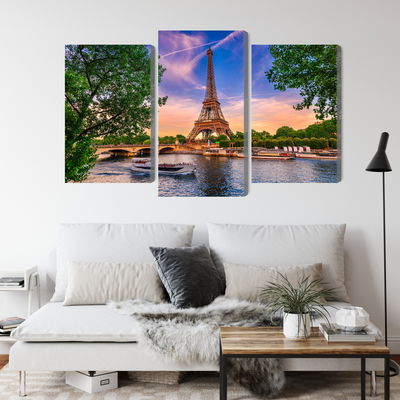 Ljuddämpande tavla - Eiffel tower and seine river