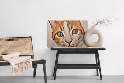 Ljuddämpande tavla - Portrait of a cat as painted