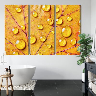 Ljuddämpande tavla - Water drops on an autumn