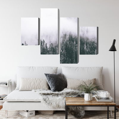 Ljuddämpande tavla - A forest shrouded in fog