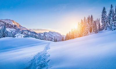 Ljuddämpande tavla - The alps at winter time 3d