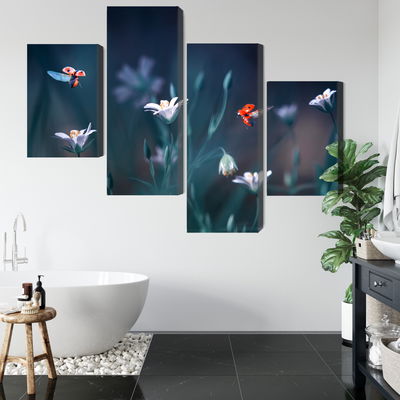 Ljuddämpande tavla - Ladybugs and wildflowers