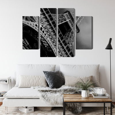 Ljuddämpande tavla - Black and white eiffel tower