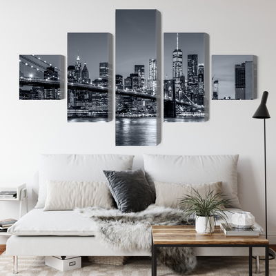 Ljuddämpande tavla - Panorama of New York at night