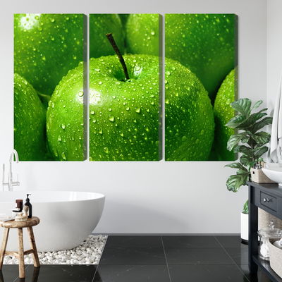 Ljuddämpande tavla - Green apples on a macro scale