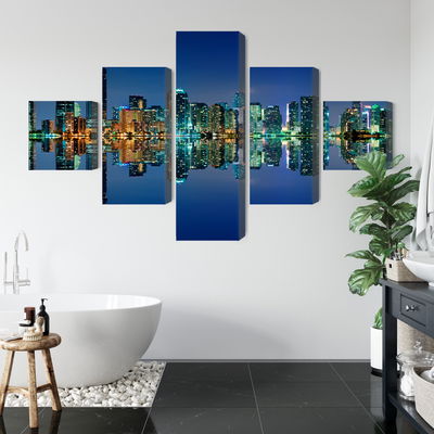 Ljuddämpande tavla - Panorama of miami by night