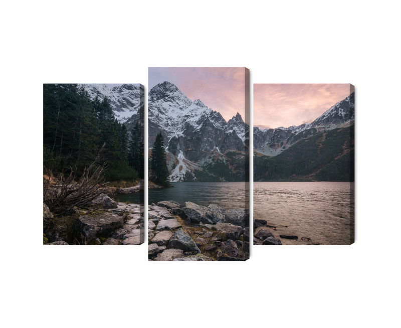 Ljuddämpande tavla - Lake and forest