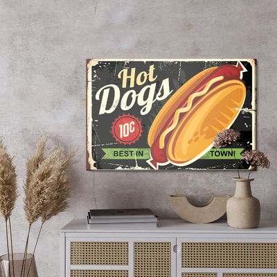 Ljuddämpande tavla - Hot dogs vintage