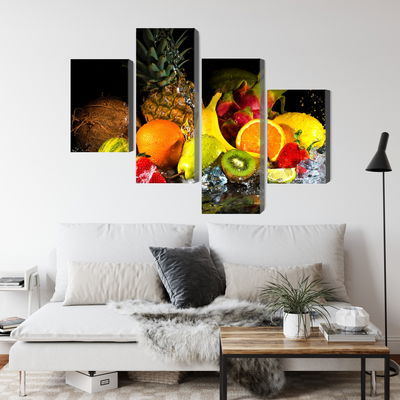 Ljuddämpande tavla - Fruit with a splash of water