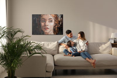 Ljuddämpande tavla - Portrait of a young, dreamy