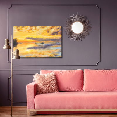 Ljuddämpande tavla - Sunset on a calm sea