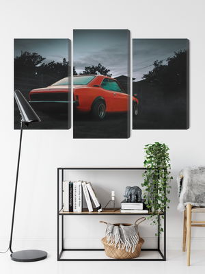 Ljuddämpande tavla - Orange retro car