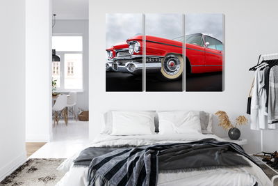 Ljuddämpande tavla - A red car from the 1950s