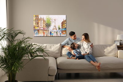 Ljuddämpande tavla - Paris street overlooking