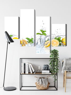 Ljuddämpande tavla - Mint leaves with lemons