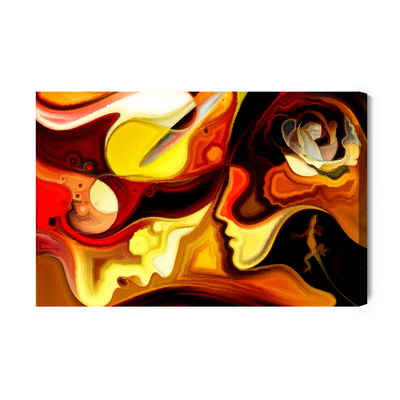 Ljuddämpande tavla - Abstract human faces