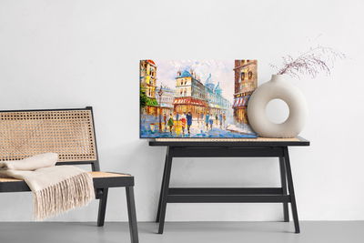 Ljuddämpande tavla - Parisian street as if painted