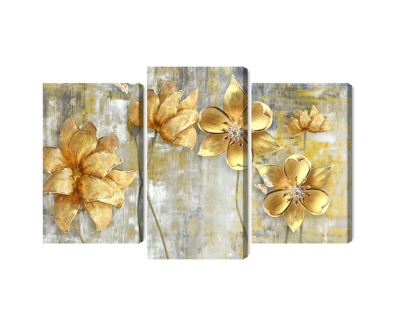 Ljuddämpande tavla - Decorative flowers in shades