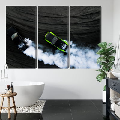 Ljuddämpande tavla - Drifting 3d cars