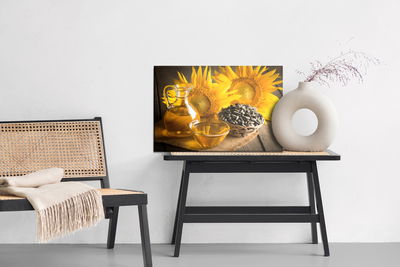 Ljuddämpande tavla - Beautiful sunflowers with oil