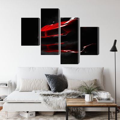 Ljuddämpande tavla - Red sports car 3d