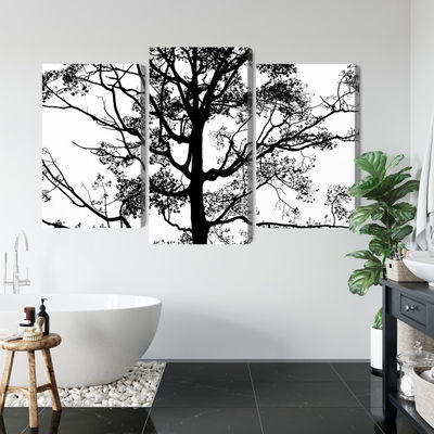 Ljuddämpande tavla - Black tree on a white