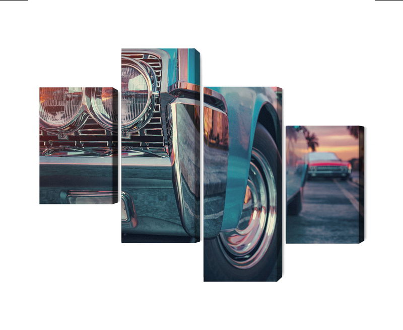 Ljuddämpande tavla - Retro style cars