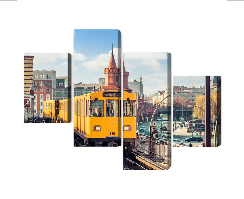 Ljuddämpande tavla - Yellow train in berlin