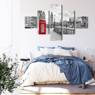 Ljuddämpande tavla - Red London telephone booth 3d