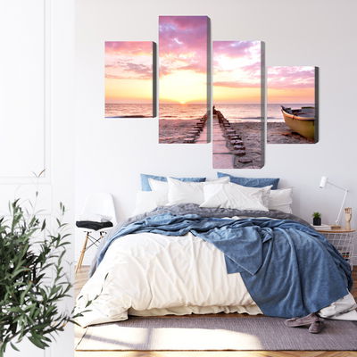 Ljuddämpande tavla - Boat on the beach 3d