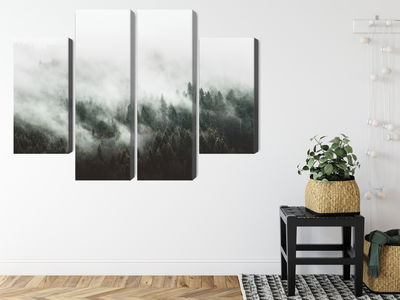 Ljuddämpande tavla - Misty 3d forest landscape