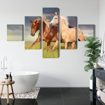 Ljuddämpande tavla - Horses galloping in a 3d