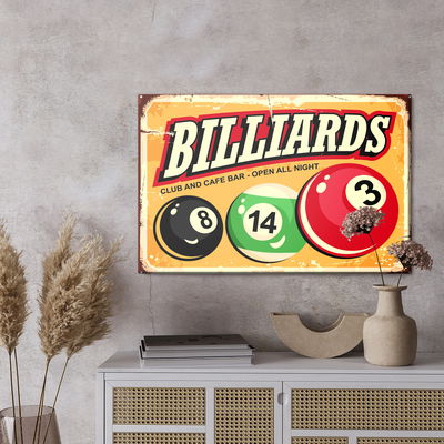 Ljuddämpande tavla - Billiard balls and retro