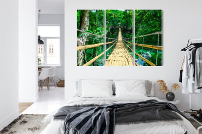 Ljuddämpande tavla - Bamboo bridge in the rain