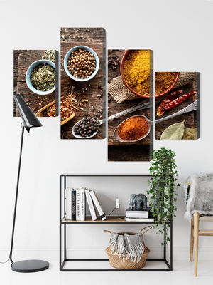 Ljuddämpande tavla - Board with various spices