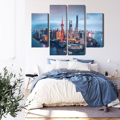 Ljuddämpande tavla - Shanghai panorama at night