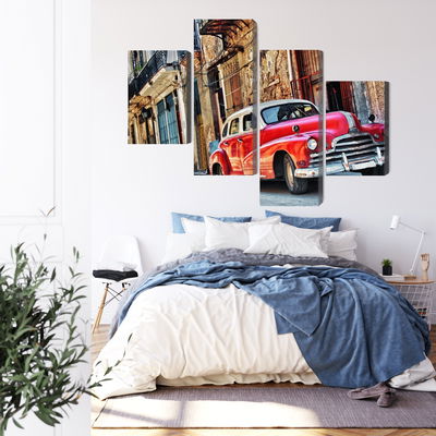 Ljuddämpande tavla - Old american car and havana
