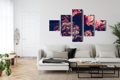 Ljuddämpande tavla - Colorful flowers in a retro