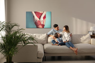 Ljuddämpande tavla - Woman in red underwear