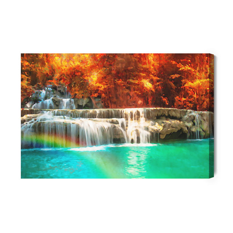 Ljuddämpande tavla - Waterfall painted