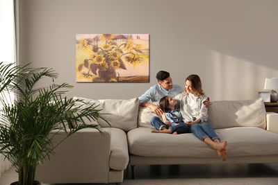 Ljuddämpande tavla - Sunflowers in a vase as