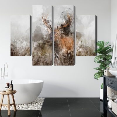 Ljuddämpande tavla - A deer painted with 3d