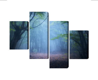 Ljuddämpande tavla - Hazy 3d forest landscape