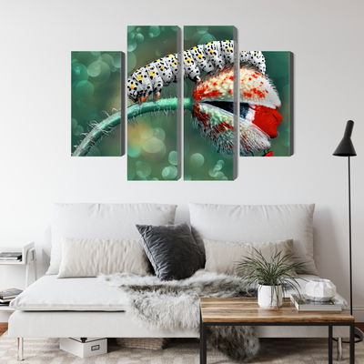 Ljuddämpande tavla - A caterpillar and a ladybug