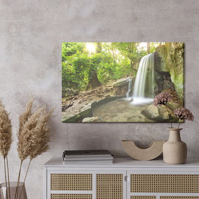 Ljuddämpande tavla - Waterfall in the 3d forest