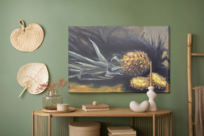 Ljuddämpande tavla - Painted pineapple