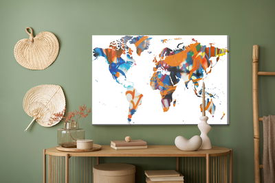 Ljuddämpande tavla - World map - graffiti