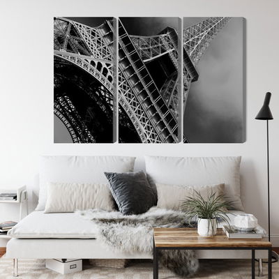 Ljuddämpande tavla - Black and white eiffel tower