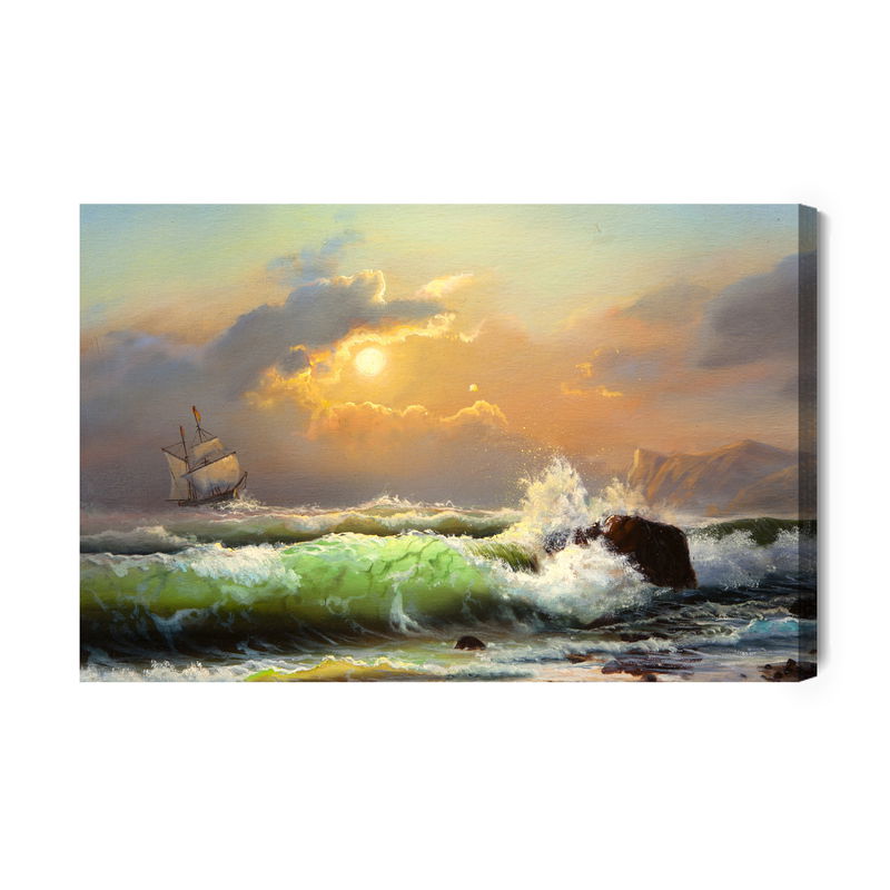 Ljuddämpande tavla - Ship in a stormy sea