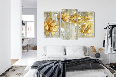 Ljuddämpande tavla - Decorative flowers in shades